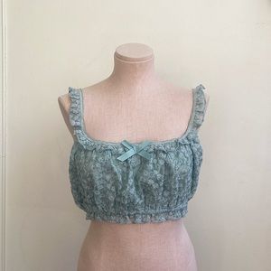 NWT Forever 21 Floral Lace Blue Crop Top